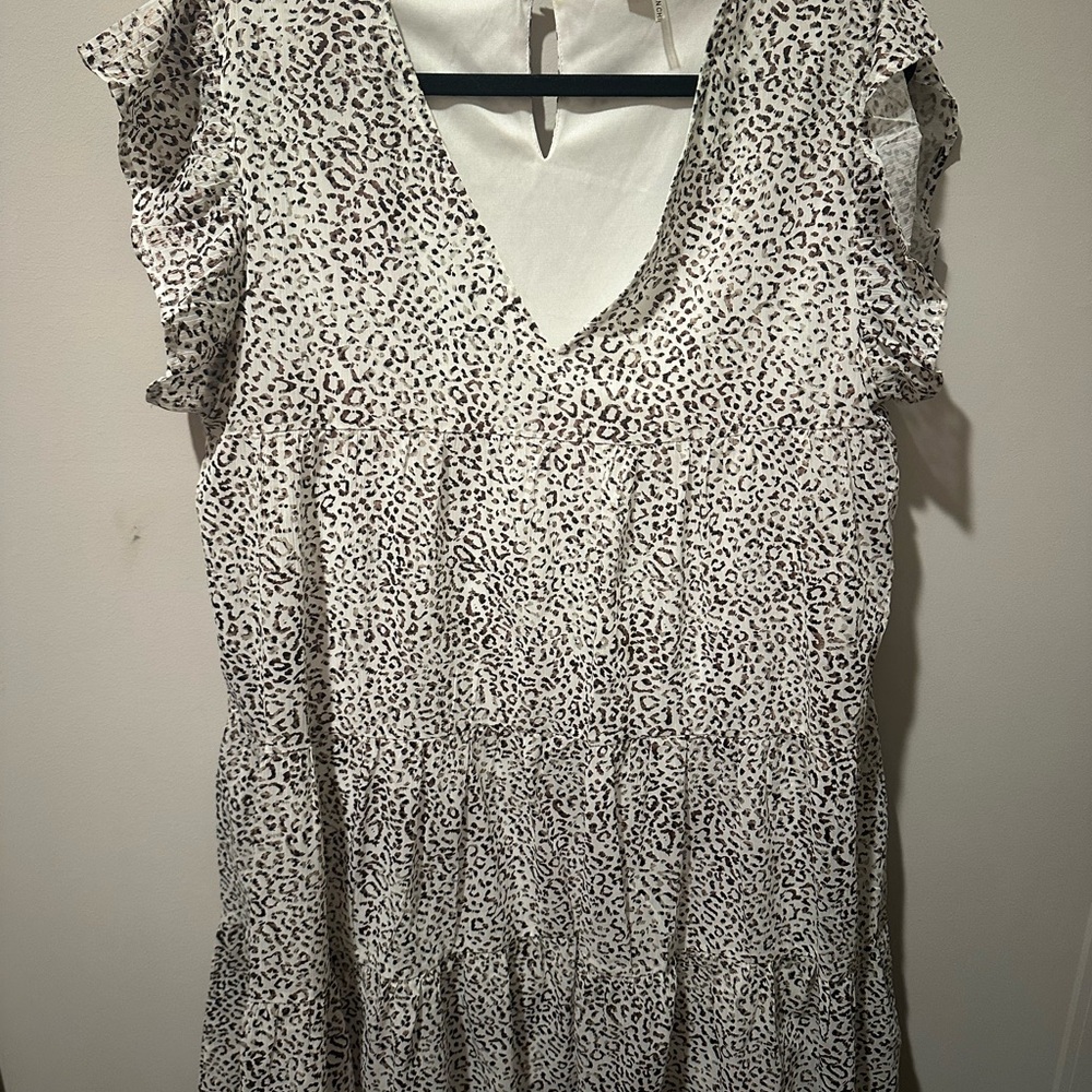 Entro Black and White Leopard Mini Dress